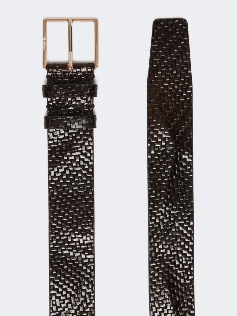 Braided leather belt
