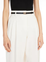 Leather Monogram Belt for Women - Black - Max Mara KSA