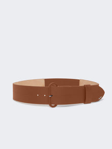 Semi-glossy leather belt