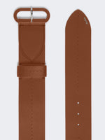 Semi-glossy leather belt