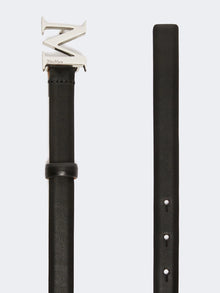 Leather belt with Monogram buckle