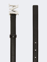 Leather belt with Monogram buckle