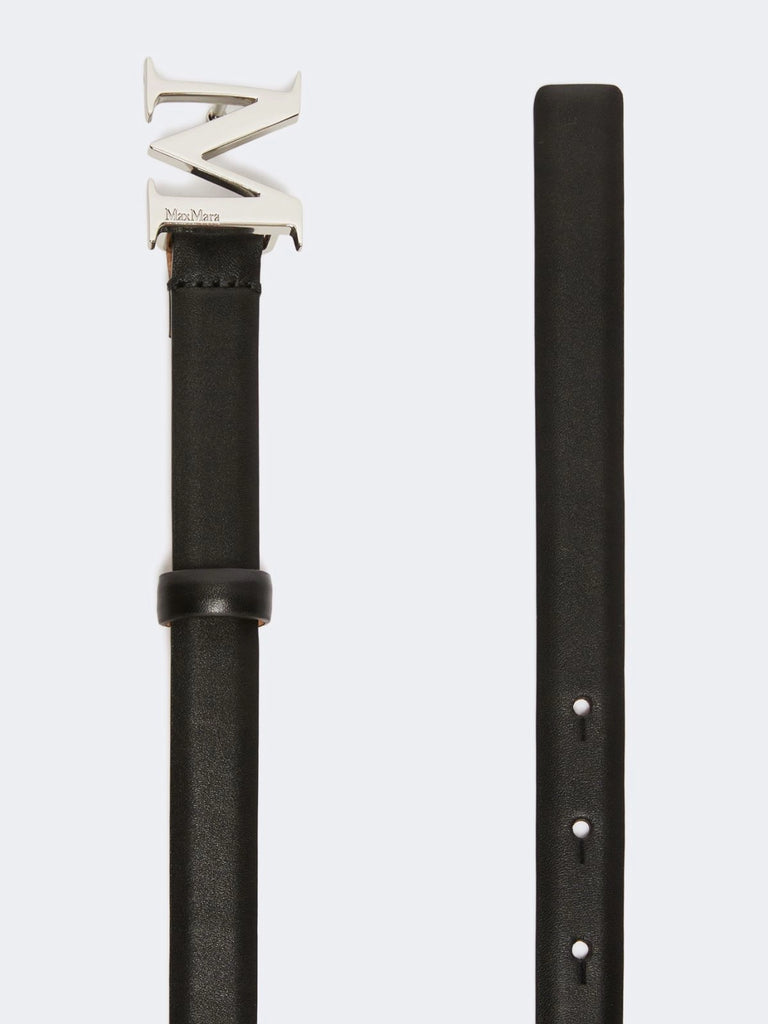 Leather belt with Monogram buckle