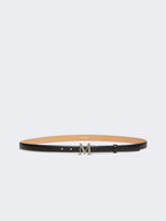 Leather Belt With Monogram Buckle for Women - Black - Max Mara KSA