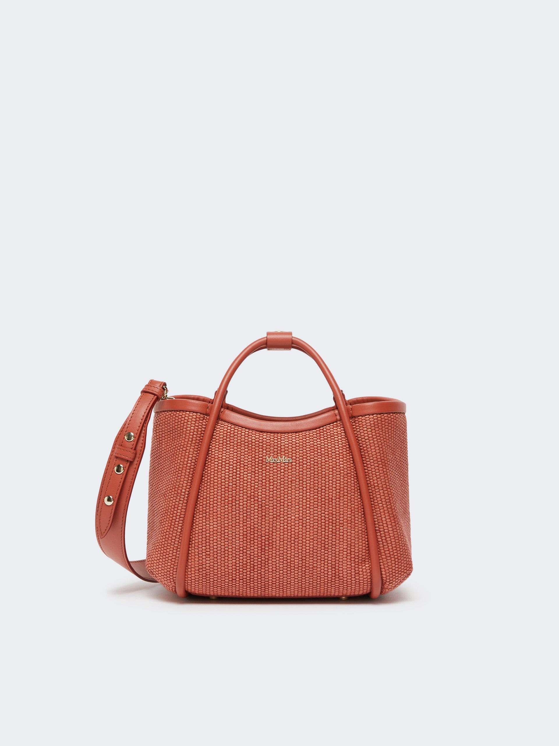 max mara extra-small raffia-look basketweave marine bag for women