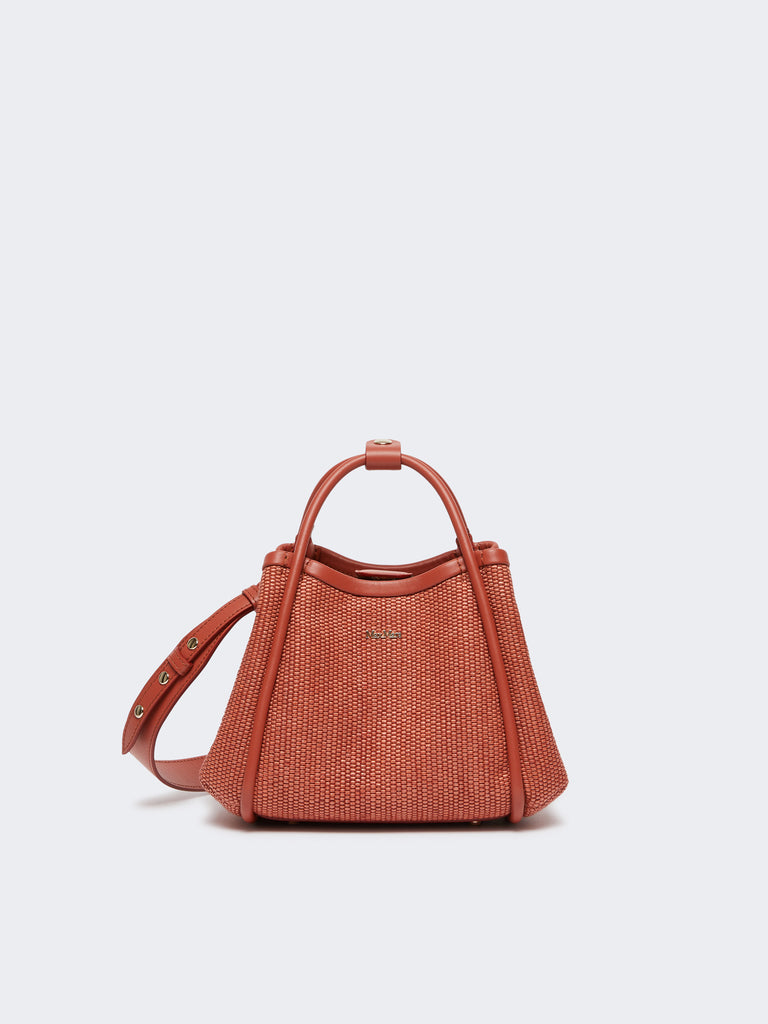 max mara extra-small raffia-look basketweave marine bag