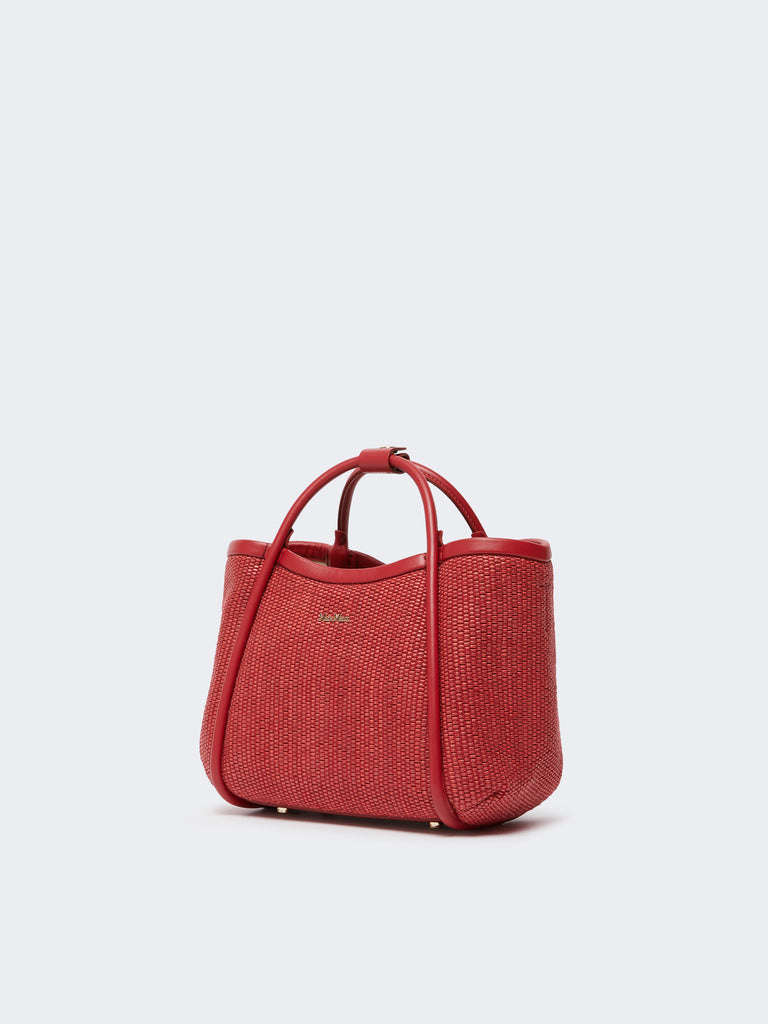 max mara extra-small raffia-look basketweave marine bag