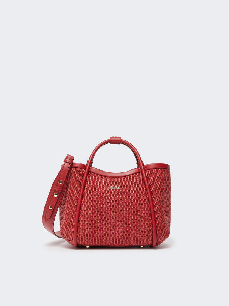 max mara extra-small raffia-look basketweave marine bag