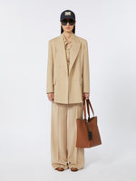 Leather Archetipo Handbag for Women - Amber Brown - Max Mara KSA