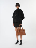 Semi-Glossy Leather Archetipo Handbag for Women - Amber Brown - Max Mara KSA