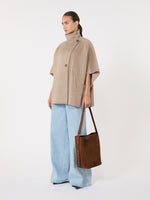 Small Archetipo Bag In Split Leather for Women - Dark Brown - Max Mara KSA