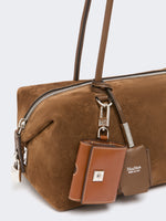 max mara horizontal boston bag in split leather for women