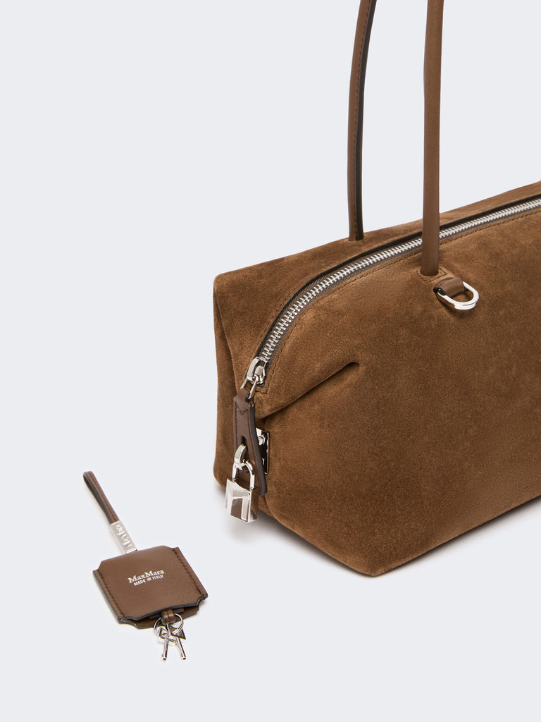 max mara horizontal boston bag in split leather