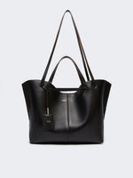 Double Nappa Leather Shopper Bag for Women - Black - Max Mara KSA
