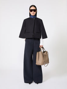 Double Nappa Leather Shopper Bag for Women - Mud - Max Mara KSA