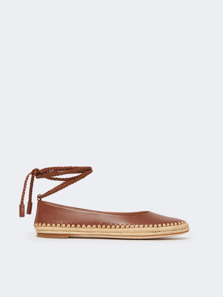 max mara nappa and raffia ballerinas