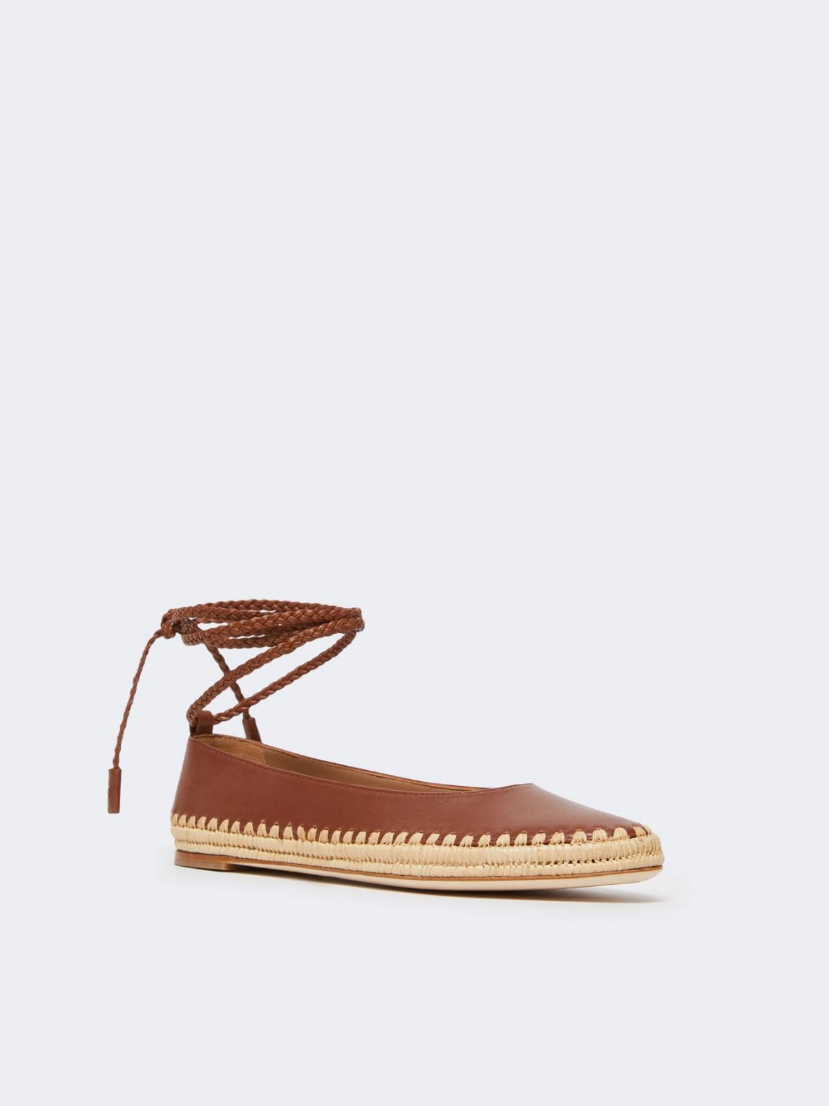 max mara nappa and raffia ballerinas for women