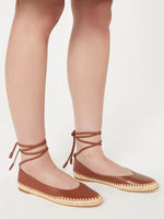 max mara nappa and raffia ballerinas for women