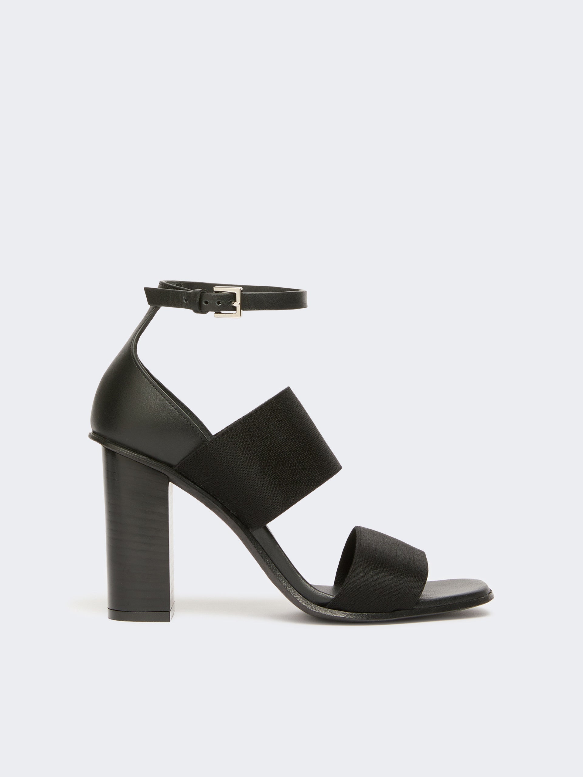 Sandals In Calfskin And Elasticated Webbing for Women - Black - Max Mara KSA