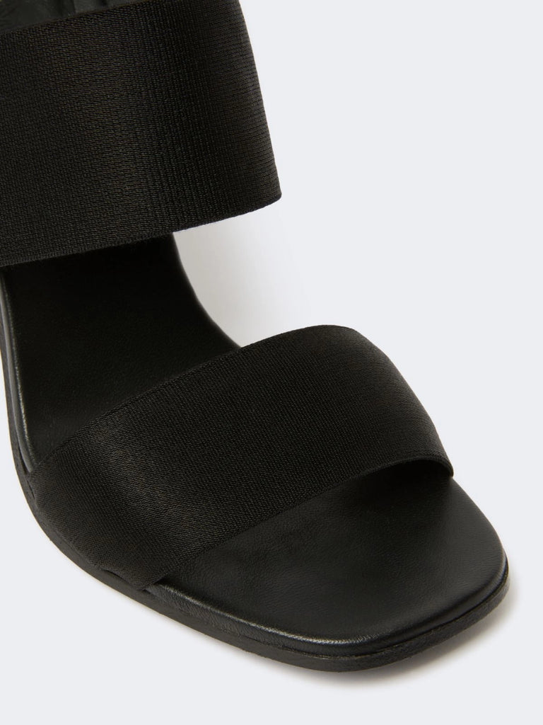 max mara sandals in calfskin and elasticated webbing