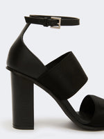 max mara sandals in calfskin and elasticated webbing for women