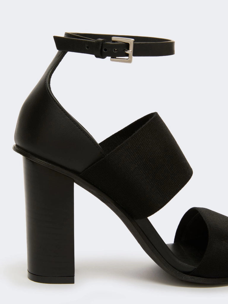 max mara sandals in calfskin and elasticated webbing