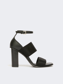 Sandals In Calfskin And Elasticated Webbing for Women - Black - Max Mara KSA