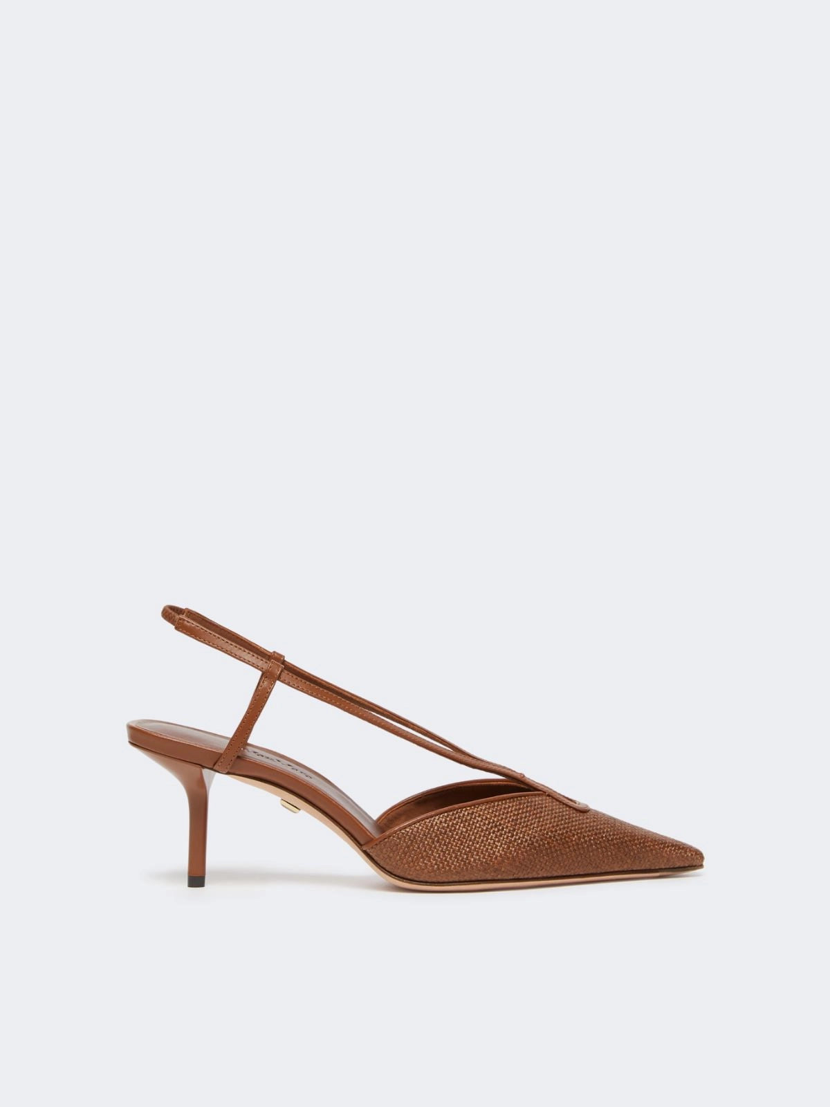 Raffia-look canvas slingbacks