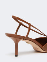 Raffia-look canvas slingbacks
