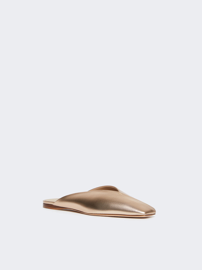 Laminated Nappa leather mules