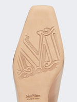 Laminated Nappa leather mules