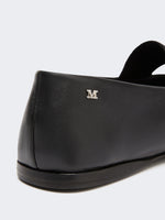 Nappa Leather Ballet Flats for Women - Black - Max Mara KSA