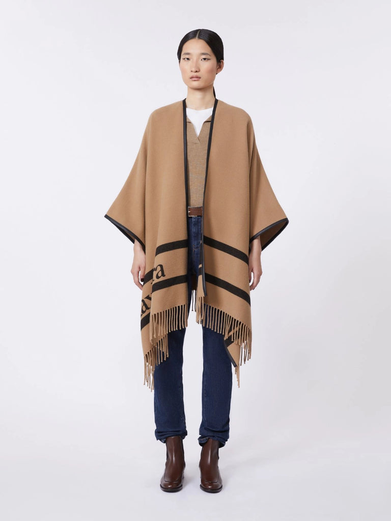 max mara jacquard wool poncho