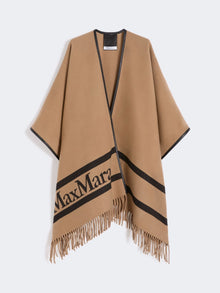 Jacquard wool poncho