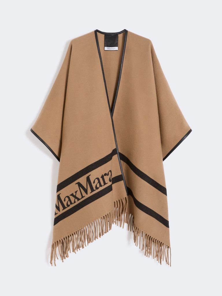 max mara jacquard wool poncho