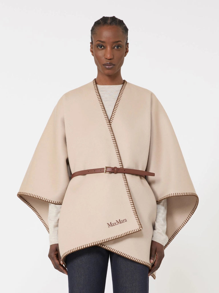 max mara wool and cashmere cape with belt