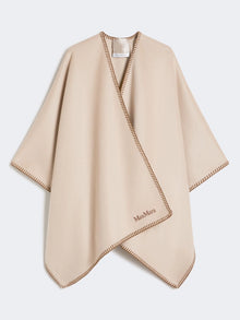 Wool and cashmere cape with belt