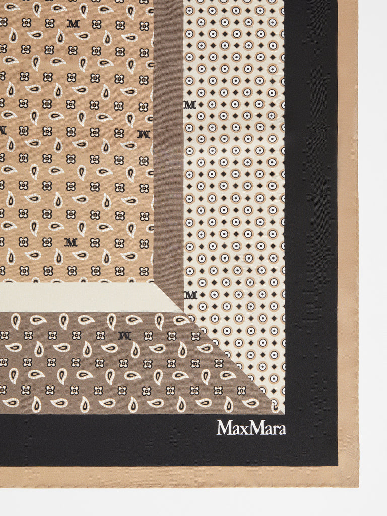 max mara وشاح عريض من الحرير مزين بطبعة