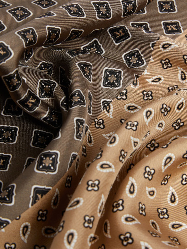 Printed silk oversized scarf