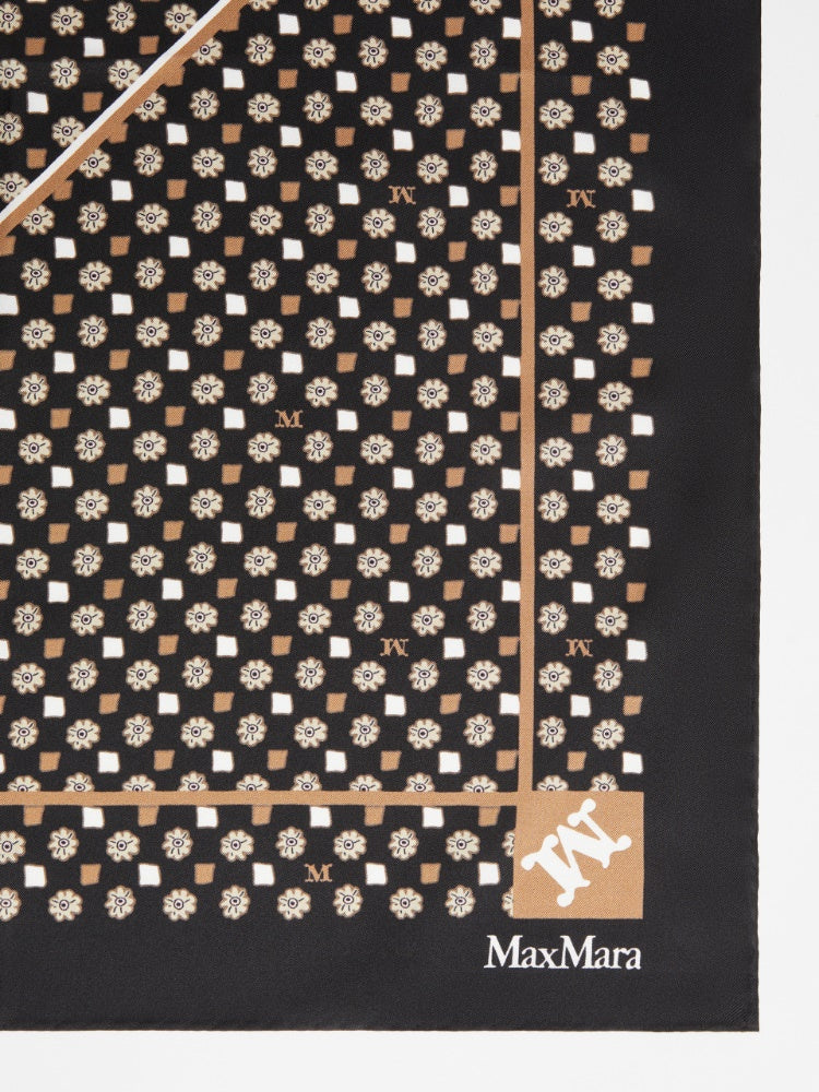 Printed silk oversized scarf