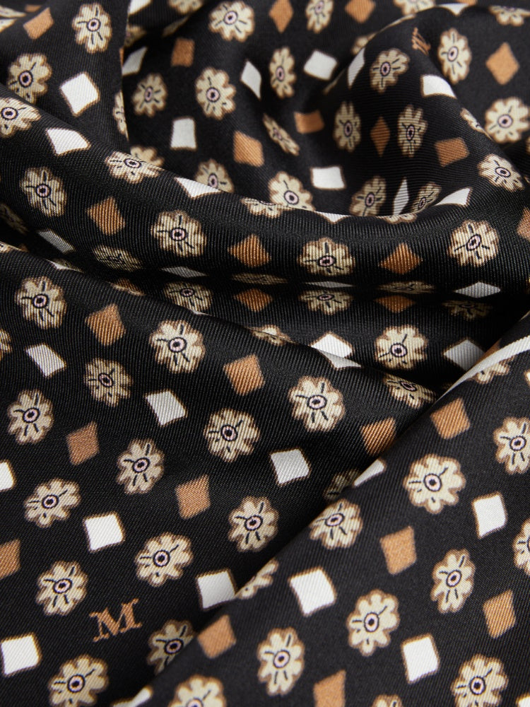 Printed silk oversized scarf