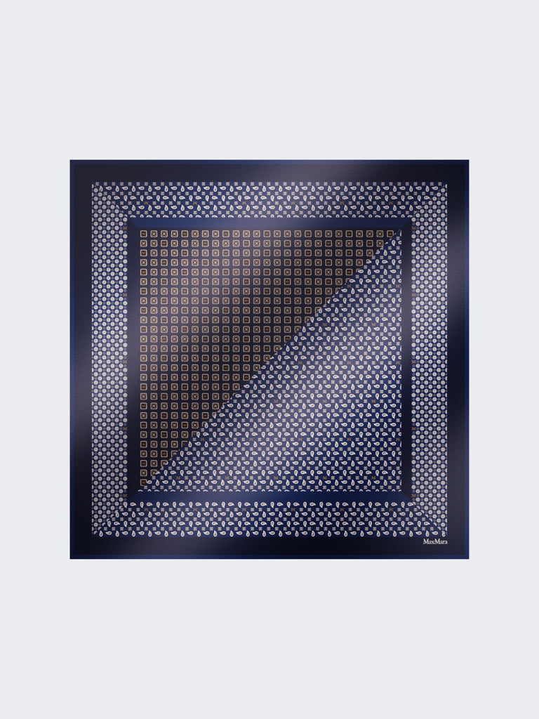 Printed silk oversized scarf