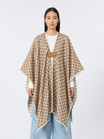 Jacquard wool and cotton cloak