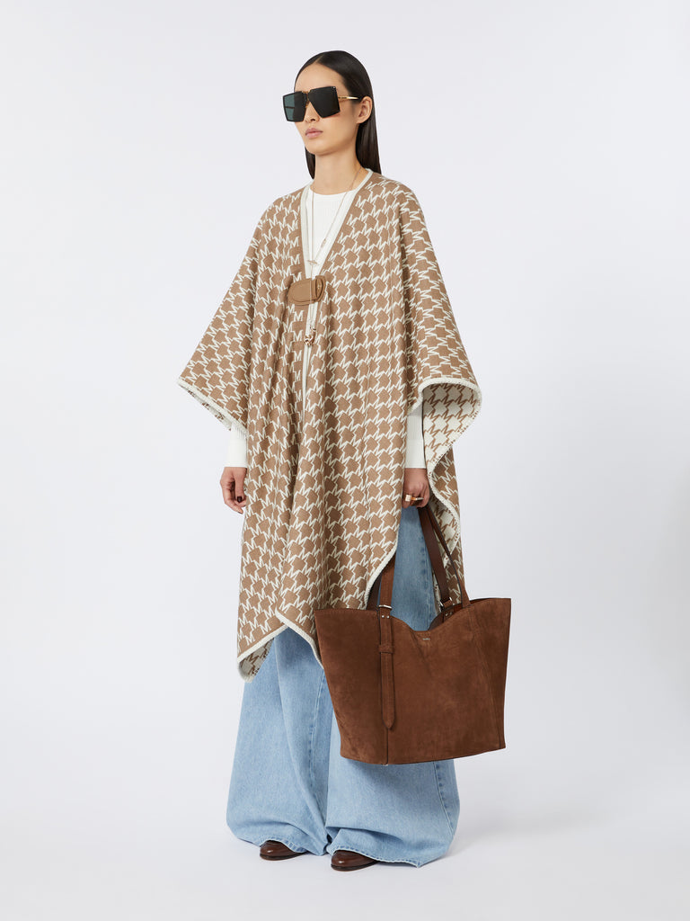 Jacquard wool and cotton cloak
