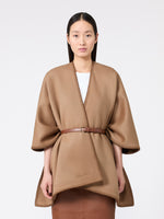 Double Wool Broadcloth Cloak for Women - Camel - Max Mara KSA