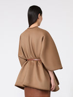 Double Wool Broadcloth Cloak for Women - Camel - Max Mara KSA