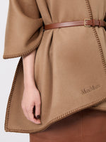 Double Wool Broadcloth Cloak for Women - Camel - Max Mara KSA