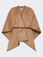 Double Wool Broadcloth Cloak for Women - Camel - Max Mara KSA