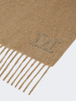 Cashmere Stole With Monogram Embroidery for Women - Beige - Max Mara KSA