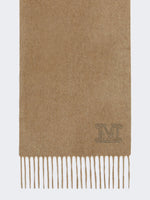 Cashmere Stole With Monogram Embroidery for Women - Beige - Max Mara KSA